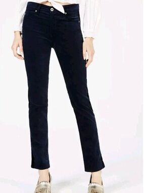 AG Adriano Goldschmied Stevie Blue velvet pants Ankle Slim Straight 28